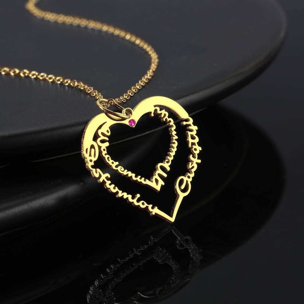 Custom Birthstone Name Necklace, Unique Gift 14K Gold Plated - Golden - yournamencklaceuk