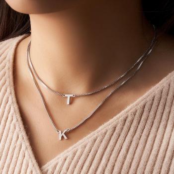 Collar Con Nombre De Cadena Doble, Collar Con Letras Personalizadas, Collar De Regalo Inicial, Regalo Para Mujer - TuNombrecollar
