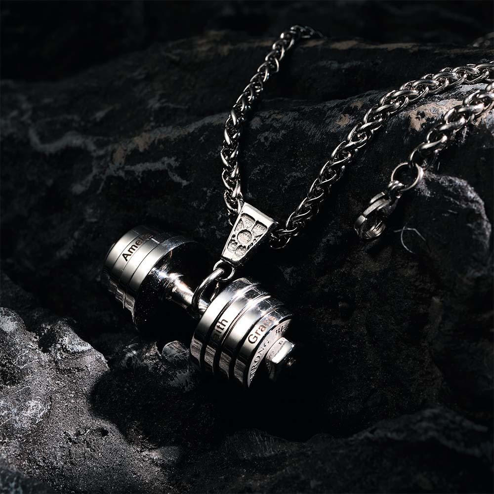 Collar Personalizado Con Dije De Mancuernas Para Papá, Colgante De Moda, Regalo Del Día Del Padre - TuNombrecollar