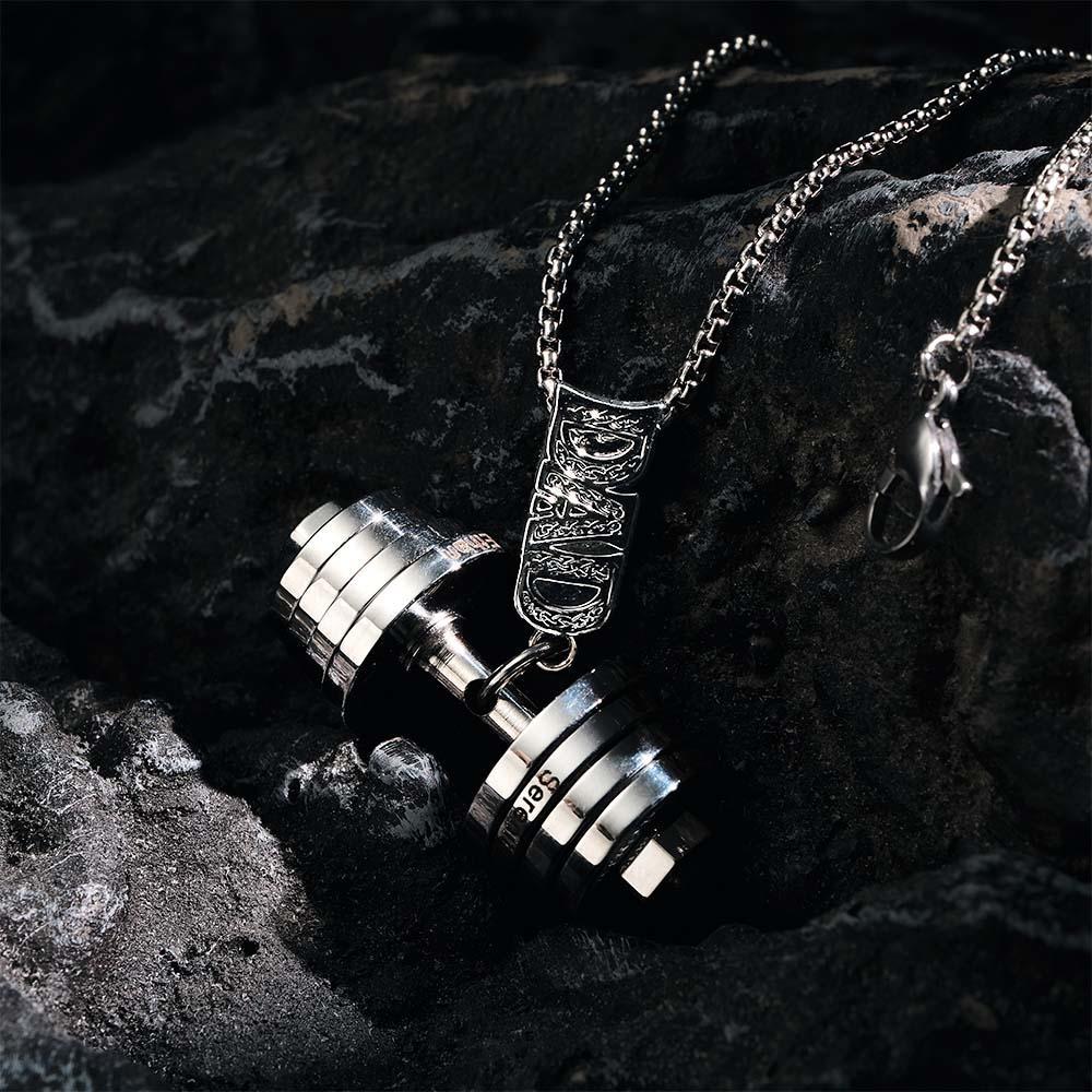 Collar Personalizado Con Dije De Mancuernas Para Papá, Colgante De Moda, Regalo Del Día Del Padre - TuNombrecollar