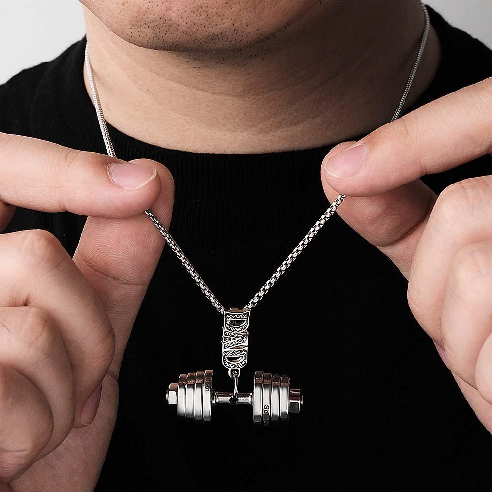 Collar Personalizado Con Dije De Mancuernas Para Papá, Colgante De Moda, Regalo Del Día Del Padre - TuNombrecollar