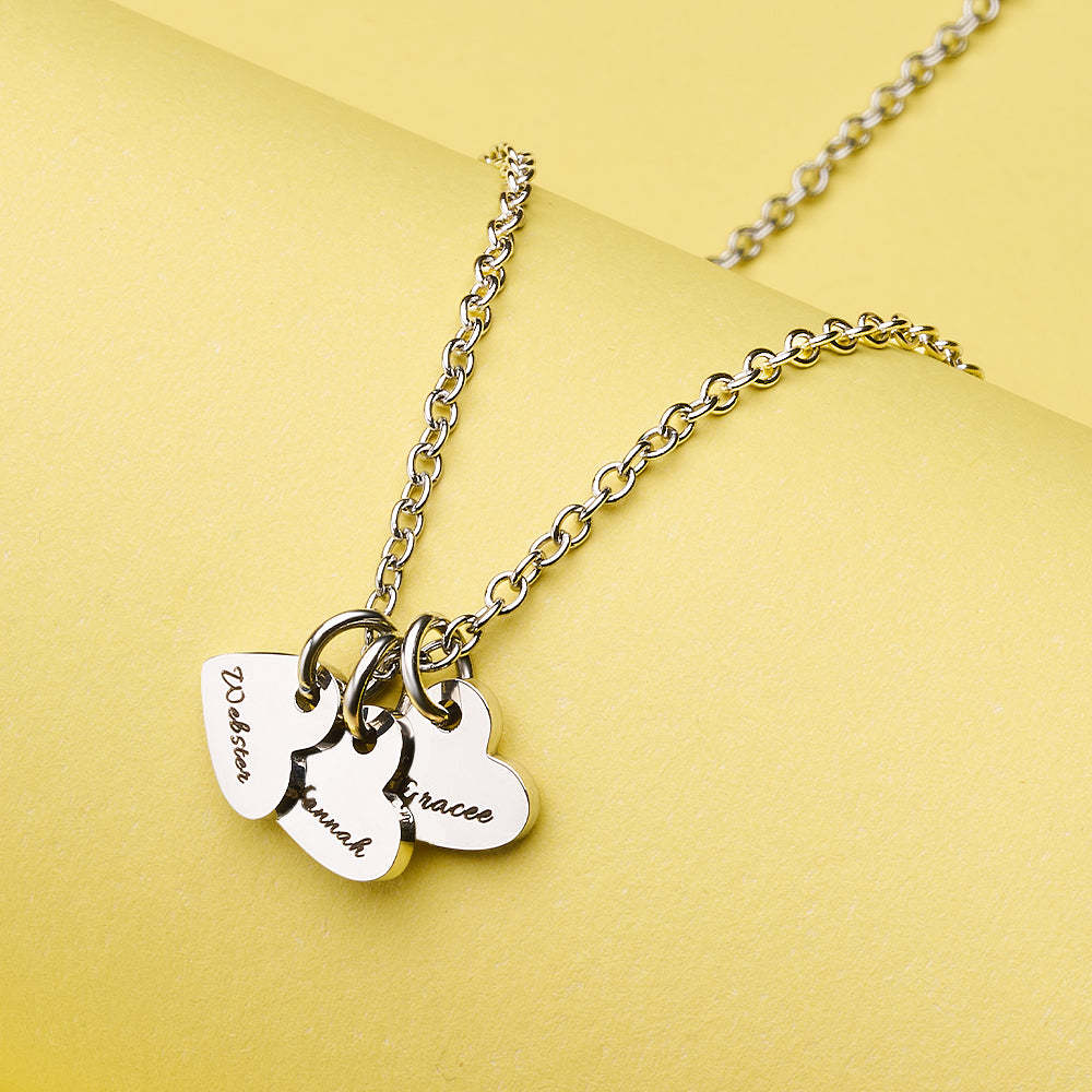 Collar De Corazón Grabado Personalizado Con Nombre, Collar Familiar, Joyería Delicada Para Ella - TuNombrecollar