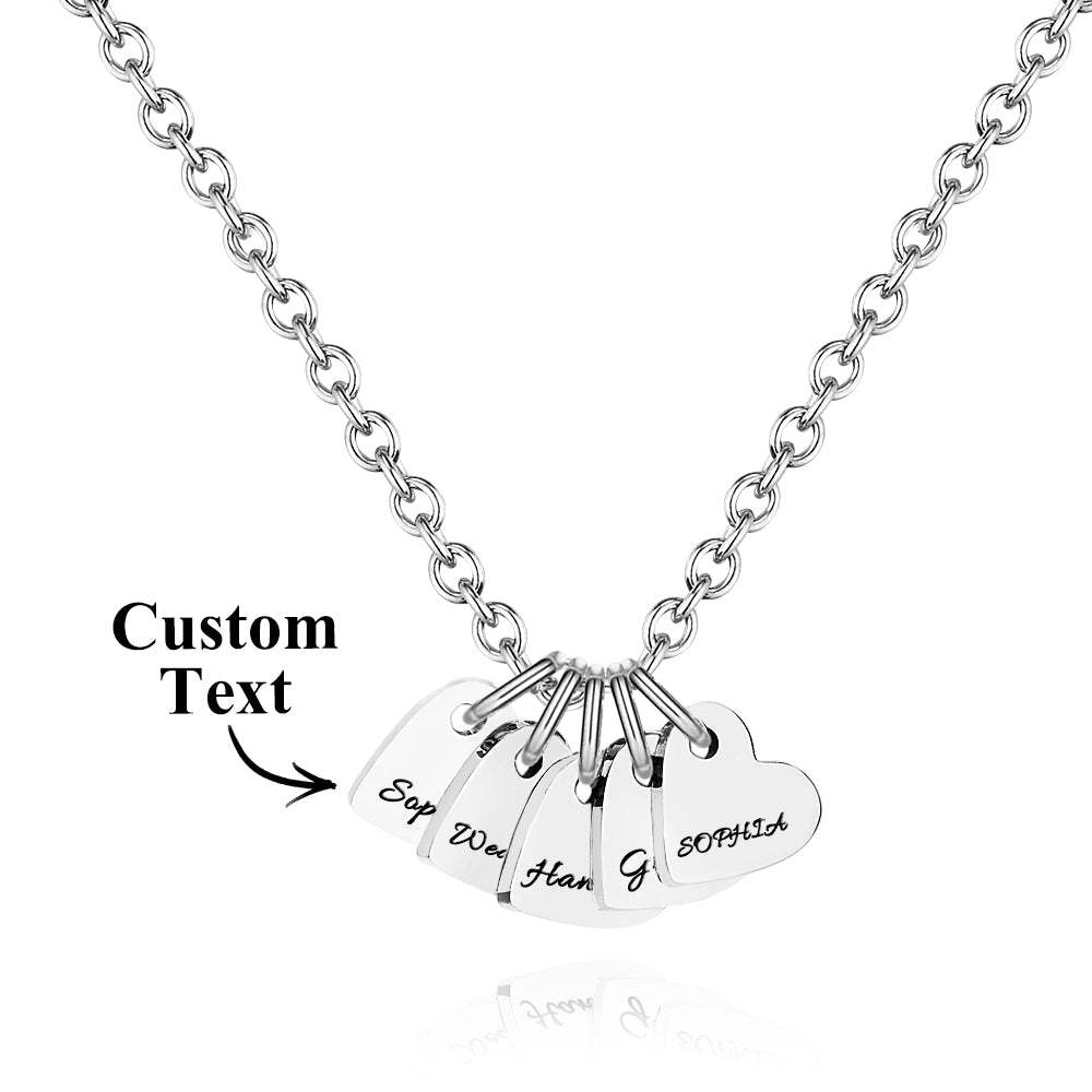 Collar De Corazón Grabado Personalizado Con Nombre, Collar Familiar, Joyería Delicada Para Ella - TuNombrecollar