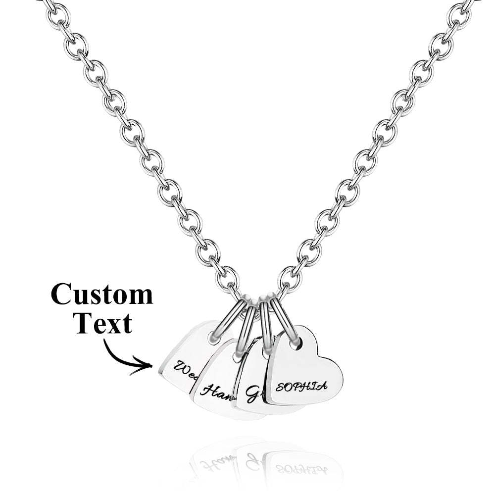 Collar De Corazón Grabado Personalizado Con Nombre, Collar Familiar, Joyería Delicada Para Ella - TuNombrecollar