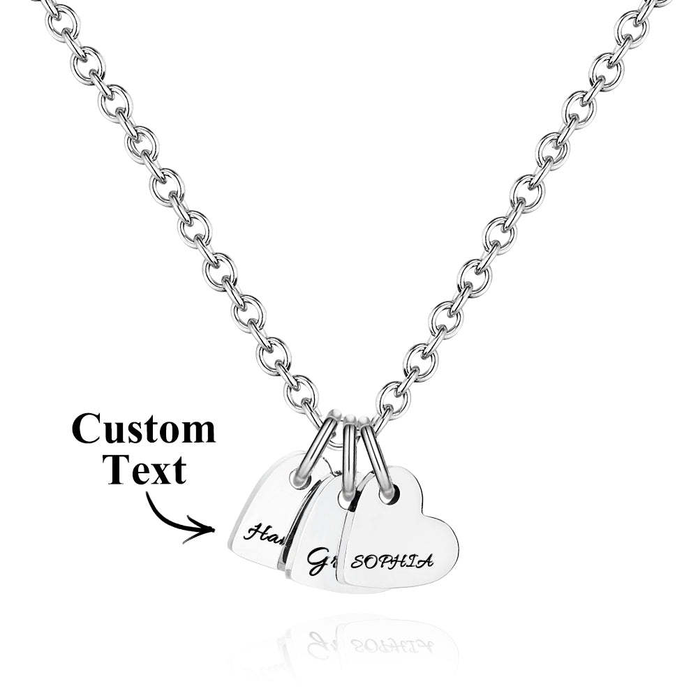 Collar De Corazón Grabado Personalizado Con Nombre, Collar Familiar, Joyería Delicada Para Ella - TuNombrecollar
