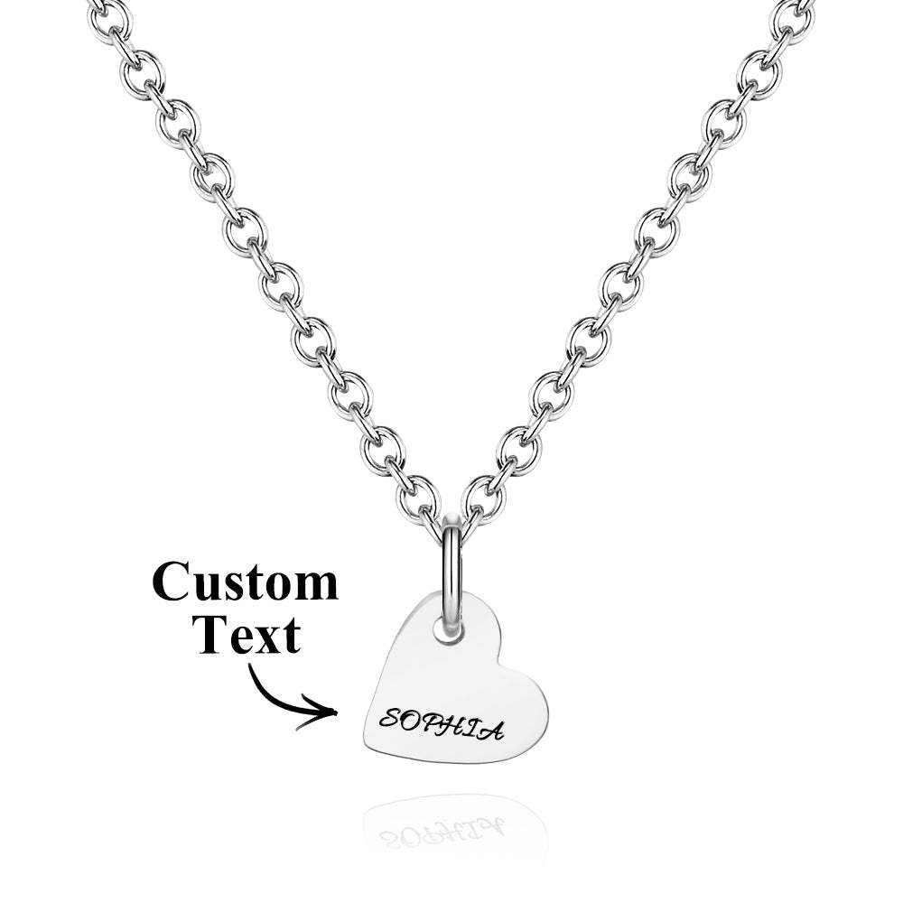 Collar De Corazón Grabado Personalizado Con Nombre, Collar Familiar, Joyería Delicada Para Ella - TuNombrecollar