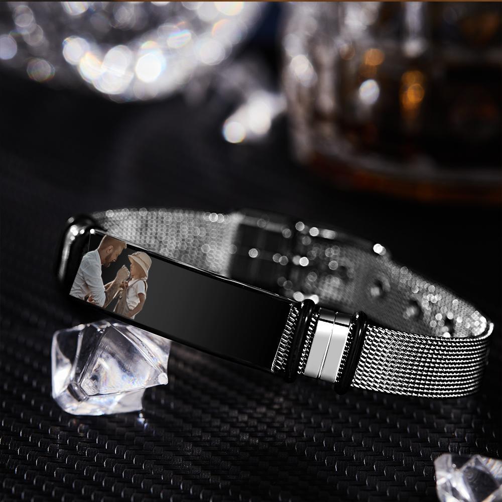 Pulsera De Acero Inoxidable Con Música Spotify Grabada Con Foto Opcional Personalizada, Los Mejores Regalos Para Hombres, Regalos Para Parejas - TuNombrecollar