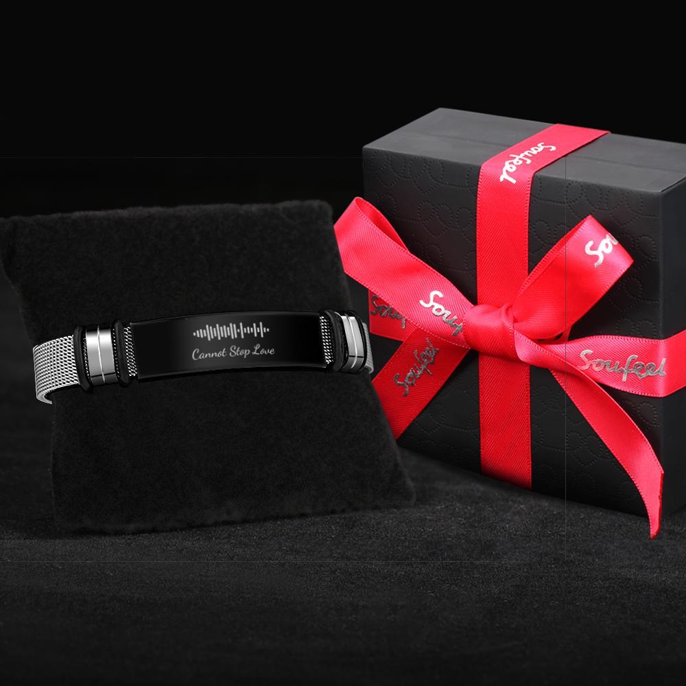 Pulsera De Acero Inoxidable Con Música Spotify Grabada Con Foto Opcional Personalizada, Los Mejores Regalos Para Hombres, Regalos Para Parejas - TuNombrecollar