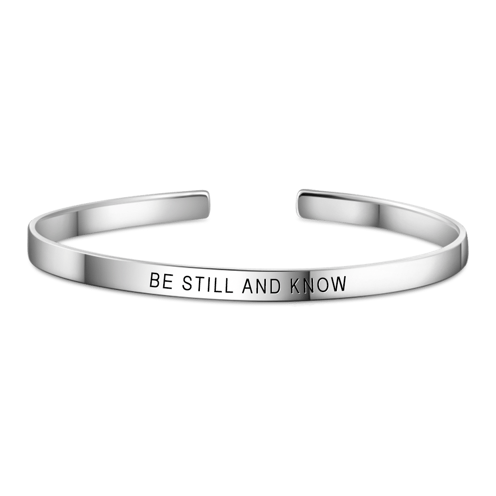 Brazalete Be Still And Know Cobre Chapado En Platino