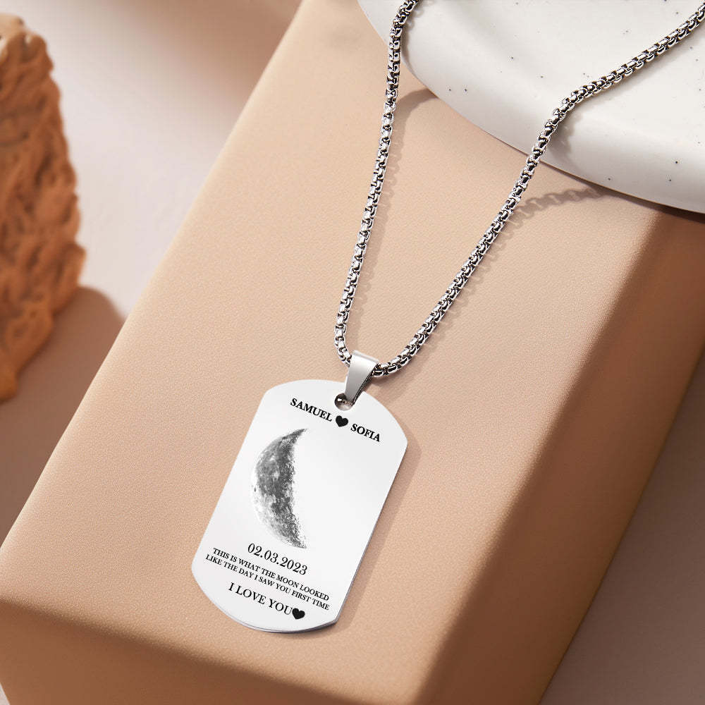 Collar Personalizado Con Fase Lunar, Elegante Colgante Con Foto Personalizada, Regalo Del Día De San Valentín - TuNombrecollar