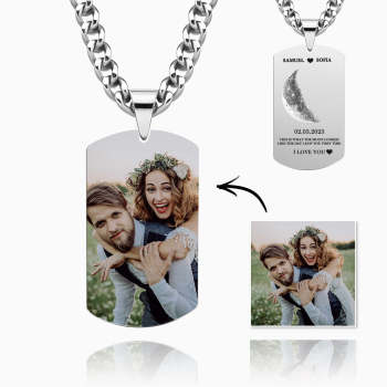 Collar Personalizado Con Foto De Fase Lunar, Collar De Cadena Elegante, Regalos Para Los Amantes - TuNombrecollar