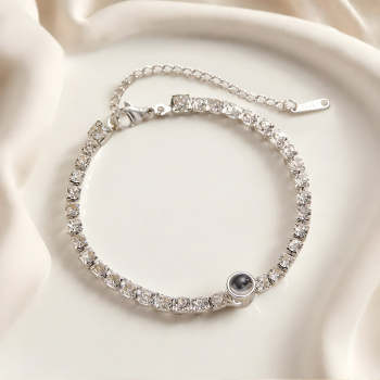 Pulsera De Tenis De Proyección Personalizada, Regalo Simple Para Mujer Con Diamantes - TuNombrecollar