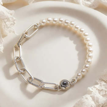 Pulsera De Proyección Personalizada, Cadena De Empalme De Perlas, Regalo Para Niña - TuNombrecollar