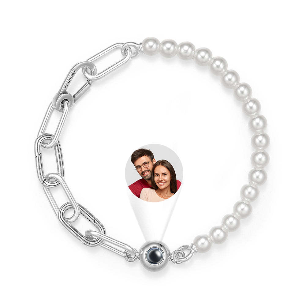 Pulsera De Proyección Personalizada, Cadena De Empalme De Perlas, Regalo Para Niña - TuNombrecollar