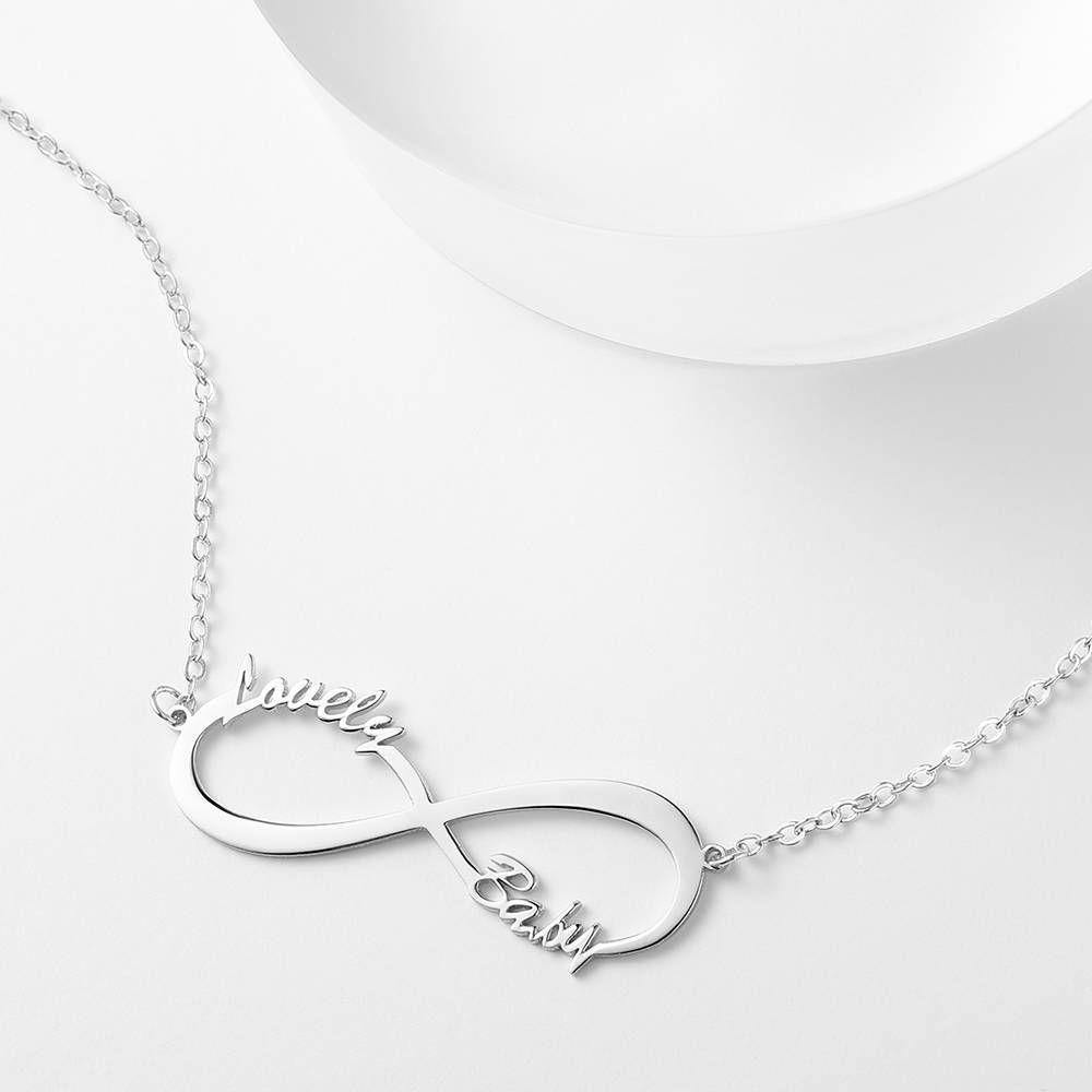 Children's Infinity Name Necklace Platinum Plated - yournamencklaceuk