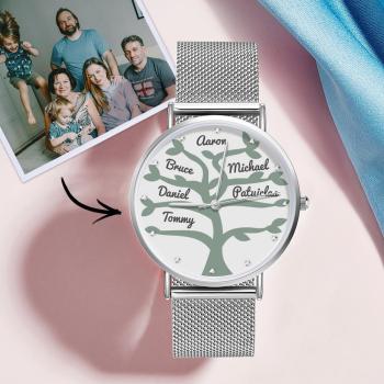 Reloj De Pulsera De Aleación Con Nombre Personalizado Para Mujer, Reloj De 36 Mm Para La Familia (1-9 Nombres)