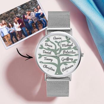 Reloj De Pulsera De Aleación Con Nombre Personalizado Para Mujer, 36 Mm, Para Regalos Familiares Grandes (1-9 Nombres)
