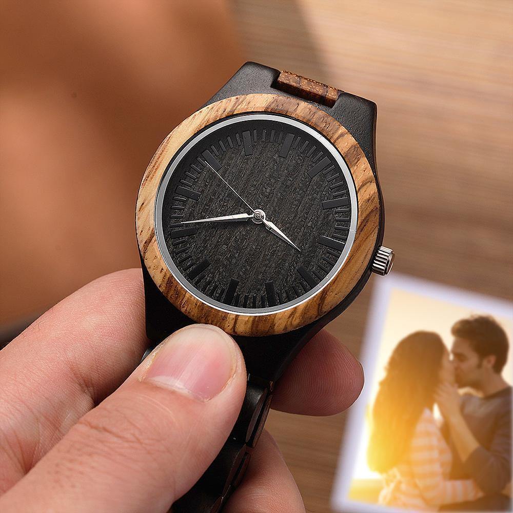 Reloj De Madera Grabado Personalizado Para Padre