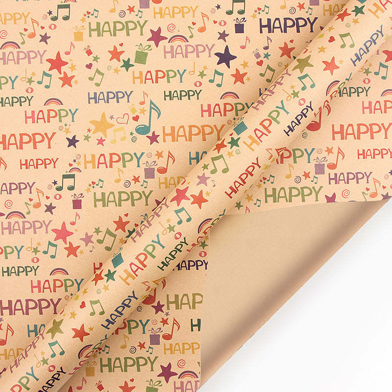 Papel De Regalo Happy Musical Note Tamaño Grande - TuNombrecollar