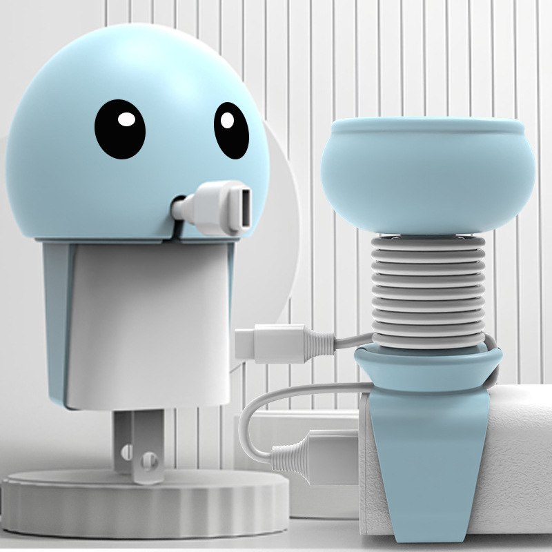 Organizador De Cables De Silicona Con Diseño De Animales Adorables Para Teléfono, Gestión Inteligente De Cables De Silicona Para Cargadores. - 