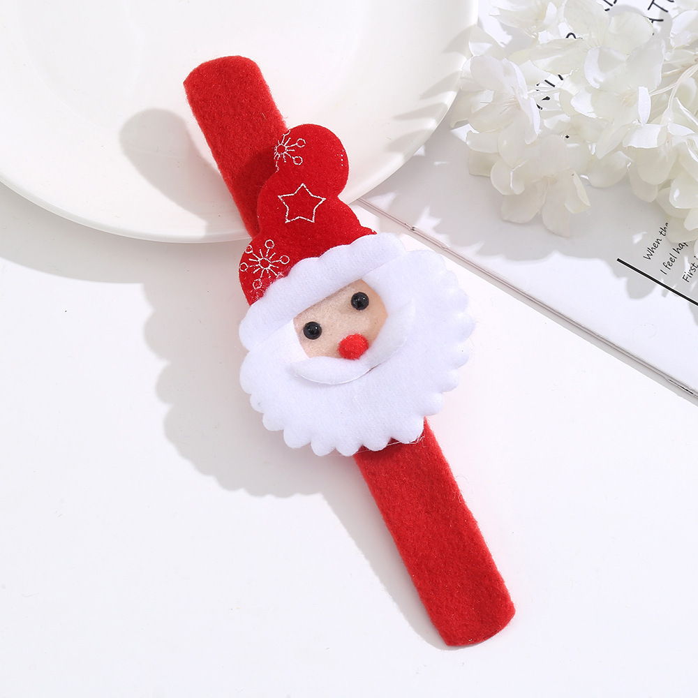 Set De Pulseras Navideñas Con Broche, Un Divertido Regalo Para Niños: Pulseras Con Broche De Papá Noel, Reno Y Muñeco De Nieve (paquete De 5). - 
