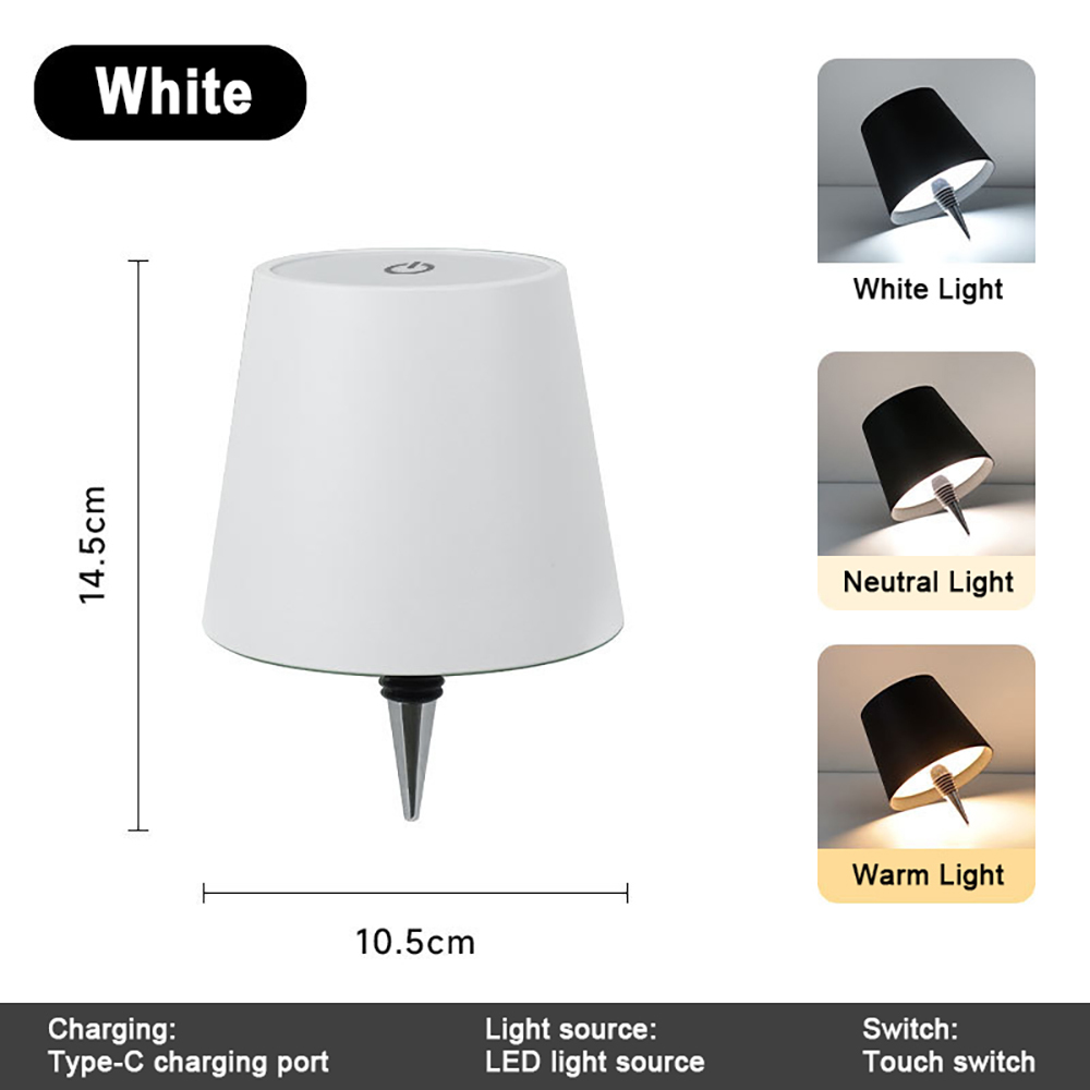 Lámpara Recargable Inalámbrica Para Botellas De Vino Con Pantalla Usb Tipo Tapón De Botella. Diseño Moderno Y Minimalista. Control Táctil Regulable. - 