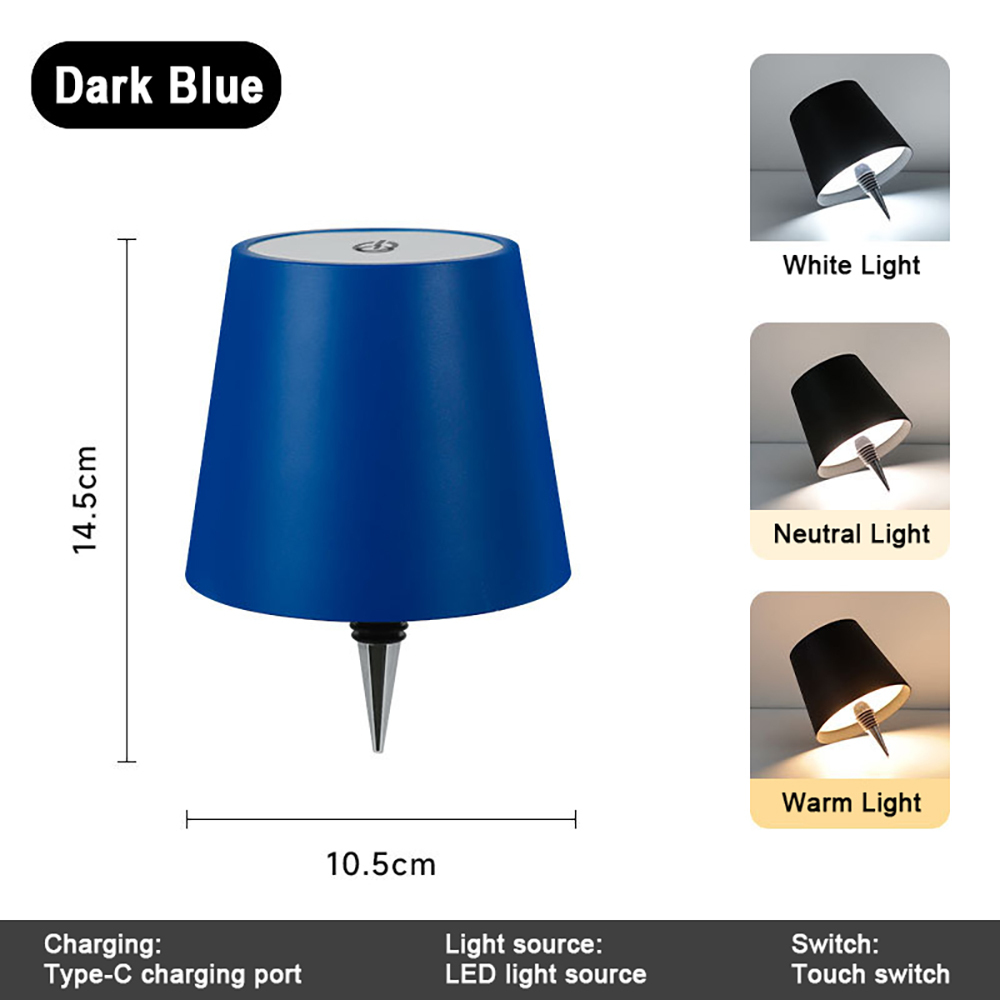 Lámpara Recargable Inalámbrica Para Botellas De Vino Con Pantalla Usb Tipo Tapón De Botella. Diseño Moderno Y Minimalista. Control Táctil Regulable. - 