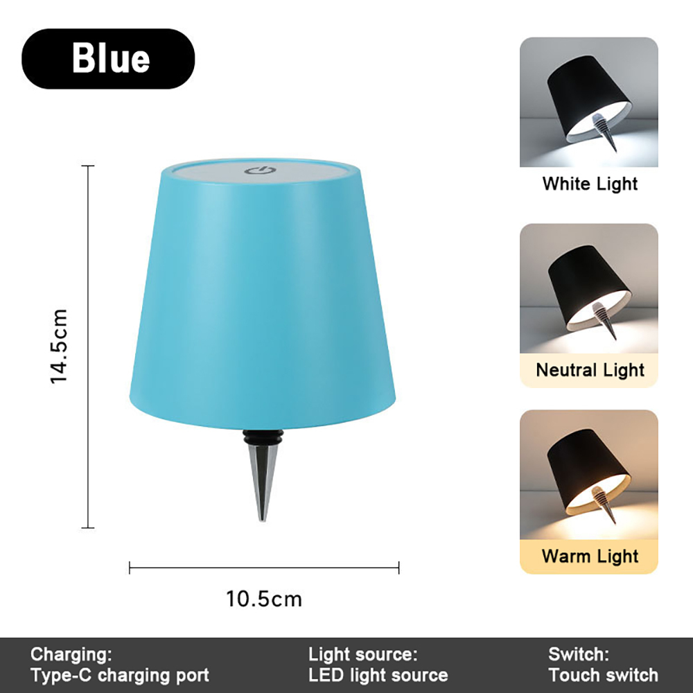Lámpara Recargable Inalámbrica Para Botellas De Vino Con Pantalla Usb Tipo Tapón De Botella. Diseño Moderno Y Minimalista. Control Táctil Regulable. - 