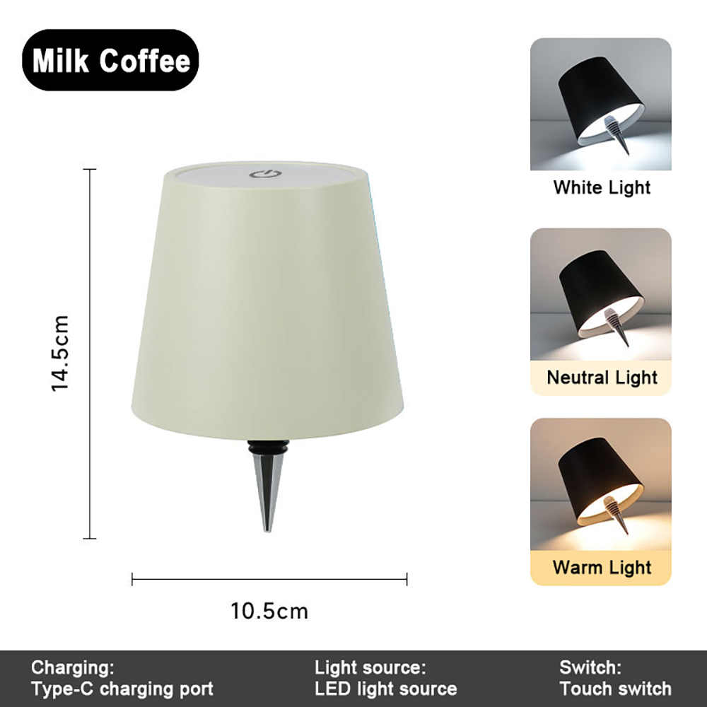 Lámpara Recargable Inalámbrica Para Botellas De Vino Con Pantalla Usb Tipo Tapón De Botella. Diseño Moderno Y Minimalista. Control Táctil Regulable. - 