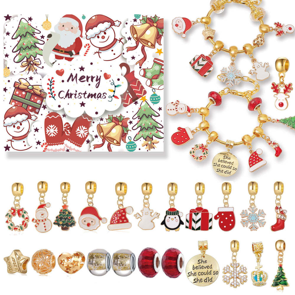 Calendario De Adviento De Navidad 24 Días Diy Pulsera De Navidad Regalos Para Niños - TuNombrecollar
