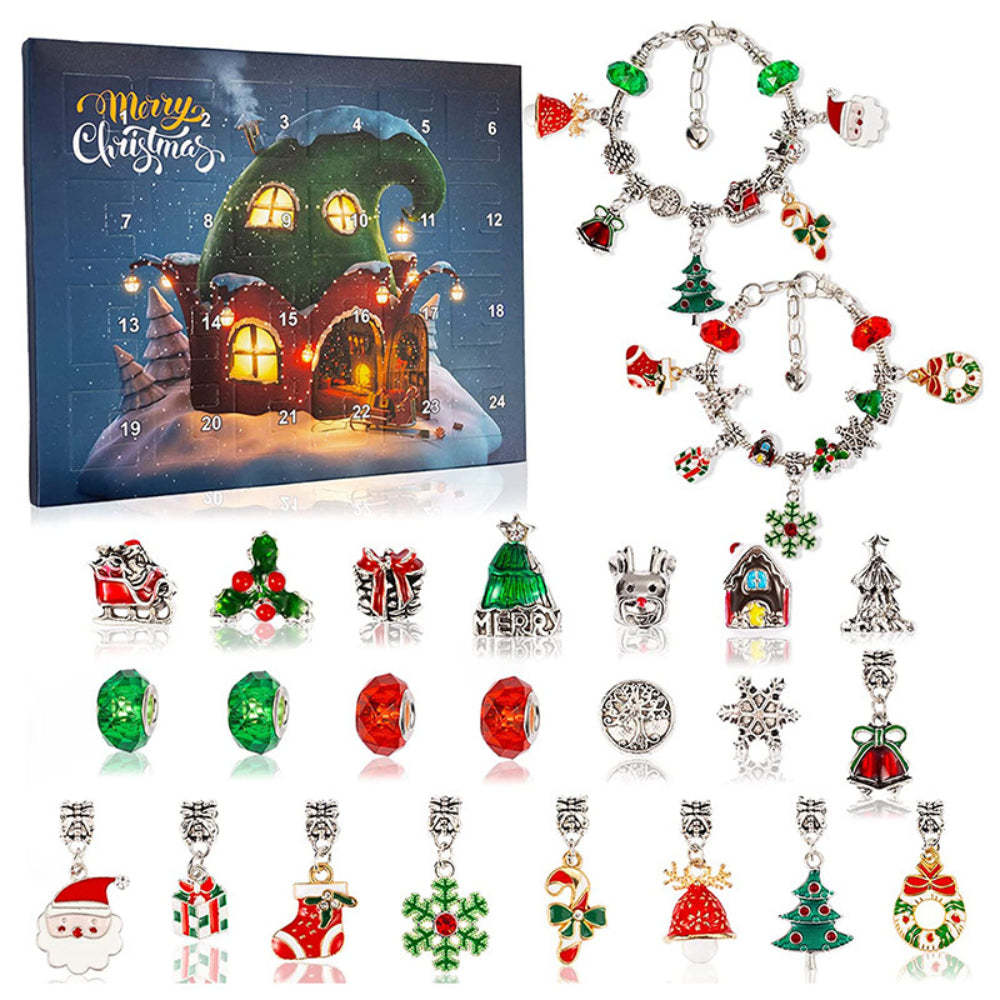 Calendario De Adviento De Navidad 24 Días Diy Pulsera De Navidad Regalos Para Niños - TuNombrecollar