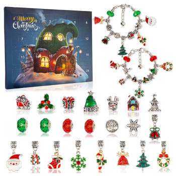 Calendario De Adviento De Navidad 24 Días Diy Pulsera De Navidad Regalos Para Niños - TuNombrecollar