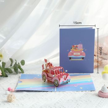 3d Creative Valentine's Day Pop Up Card Love Car Pop Up Tarjeta De Felicitación - TuNombrecollar