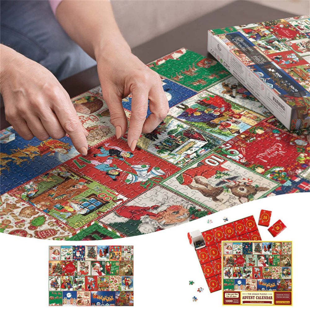 Calendario De Adviento Rompecabezas De Navidad - 24 Cajas Rompecabezas De Cuenta Regresiva De Navidad Juguete De Regalo Para Niños Y Adultos - TuNombrecollar