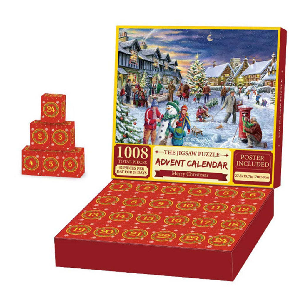 Calendario De Adviento Rompecabezas De Navidad - 24 Cajas Rompecabezas De Cuenta Regresiva De Navidad Juguete De Regalo Para Niños Y Adultos - TuNombrecollar