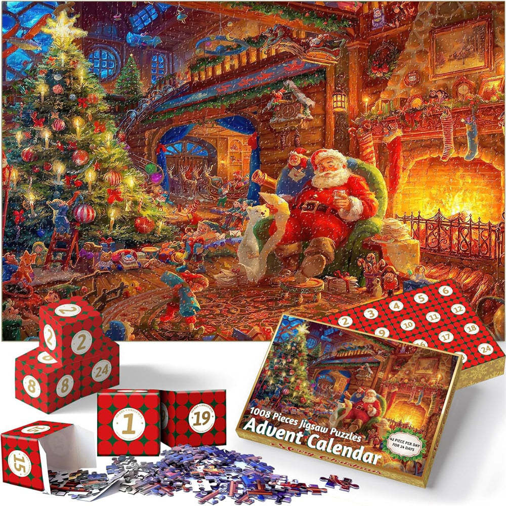 Calendario De Adviento Rompecabezas De Navidad - 24 Cajas Rompecabezas De Cuenta Regresiva De Navidad Juguete De Regalo Para Niños Y Adultos - TuNombrecollar