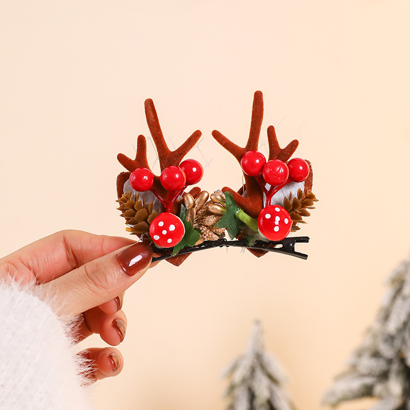 Pinzas Para El Cabello Con Forma De Cuernos De Reno Navideños. Adorables Horquillas Para El Cabello Con Forma De Orejas De Ciervo Navideñas. Accesorios Festivos Para El Cabello (¡compra Uno Y Llévate Otro Gratis!). - 
