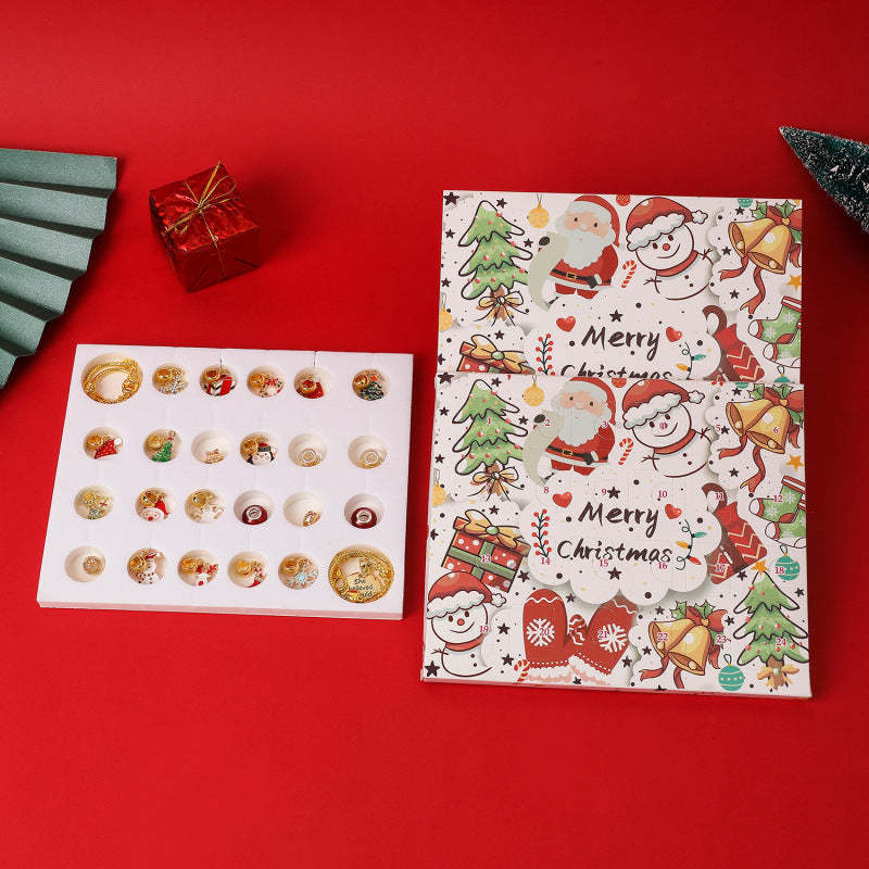 Calendario De Cuenta Regresiva Con Dijes Navideños, Conjunto Con Caja De Regalo, Joyería Con Dijes Diy, Pulsera De Árbol De Navidad, Regalo - TuNombrecollar