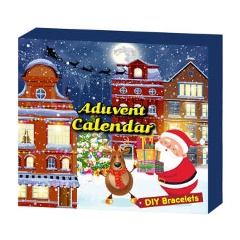 Caja De Pulsera Navideña Geométrica Con Cuentas Trenzadas De Cuentas De Vidrio Calendario De Adviento De 24 Días Para El Adviento De Navidad (estilo Aleatorio) - TuNombrecollar