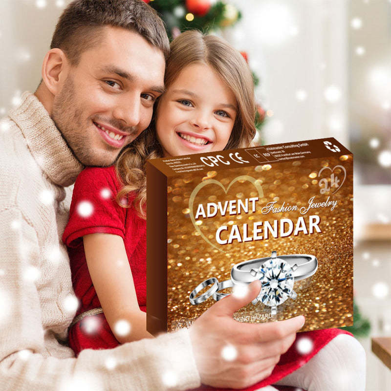 Caja Navideña Calendario De Adviento Juego De Joyas Caja Anillo Collar Pendientes Juego Navideño De 24 Piezas (estilo Aleatorio) - TuNombrecollar