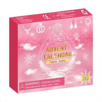 Calendario De Adviento Para Conjunto De Joyería Navideña, Caja, Anillo, Collar, Aretes, Conjunto Navideño De 24 Piezas (estilo Aleatorio) - TuNombrecollar