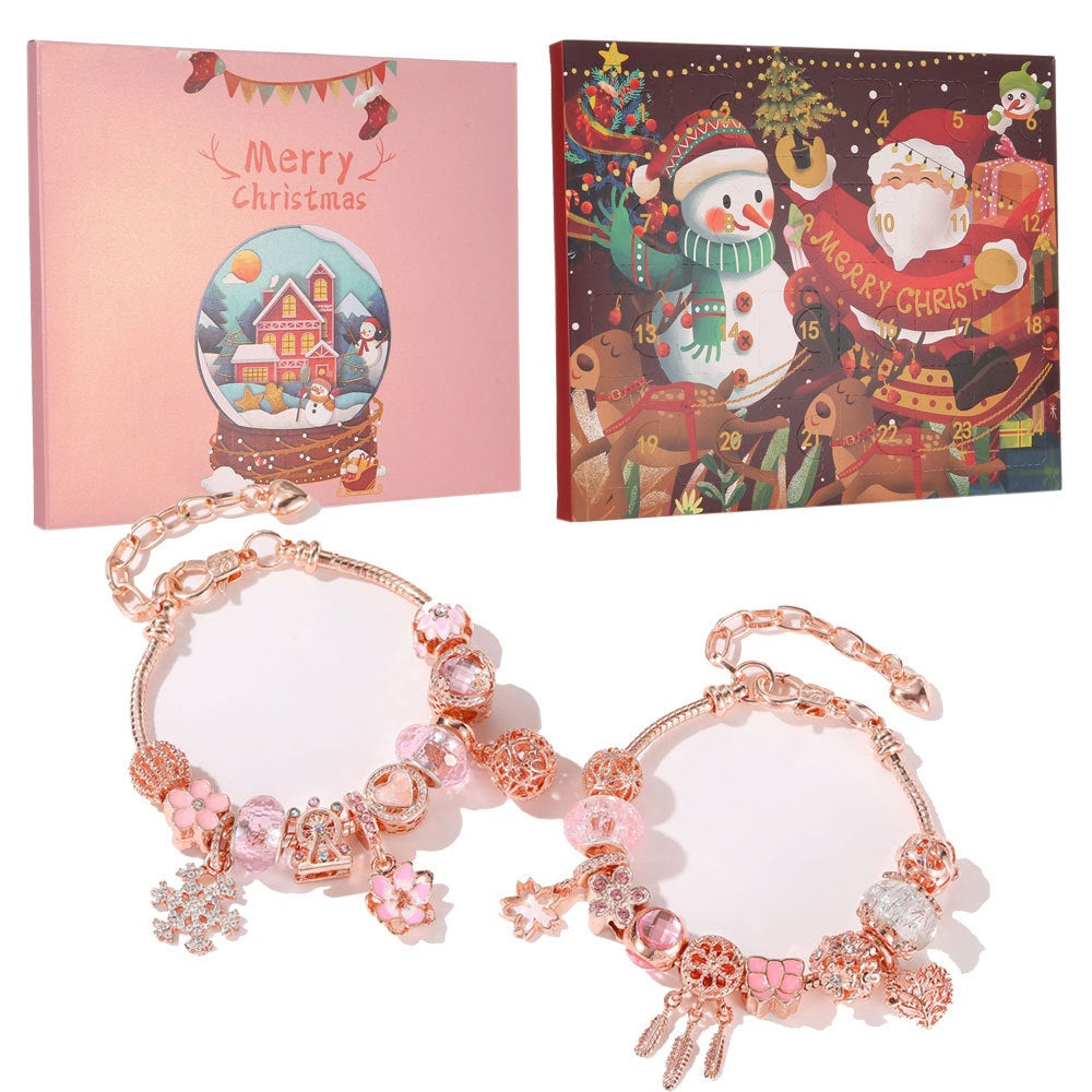 Cuenta Regresiva De Adviento De Navidad, Conjunto De Pulsera Artesanal, Caja Ciega, Pulsera, Regalo Para Niños