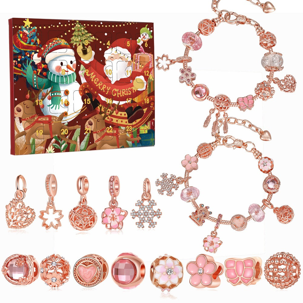 Cuenta Regresiva De Adviento De Navidad, Conjunto De Pulsera Artesanal, Caja Ciega, Pulsera, Regalo Para Niños