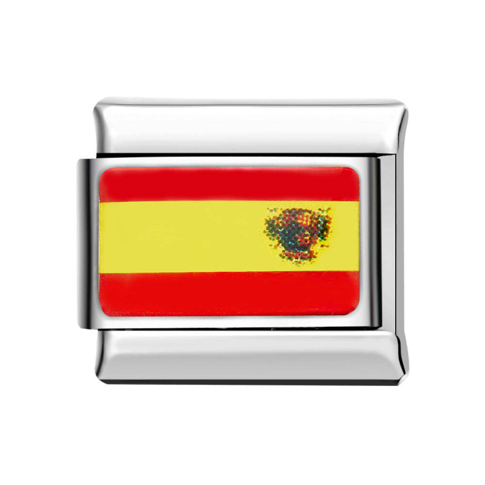 Charm Bandera Italiana Para Pulseras Charm Italianas Link Composable - TuNombrecollar