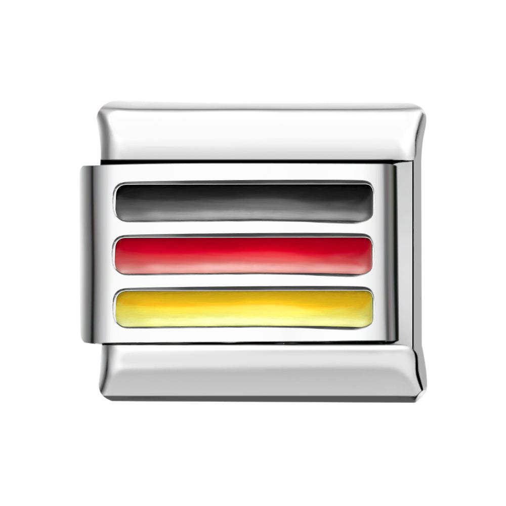 Charm Bandera Italiana De Alemania Para Pulseras Charm Italianas Link Composable - TuNombrecollar