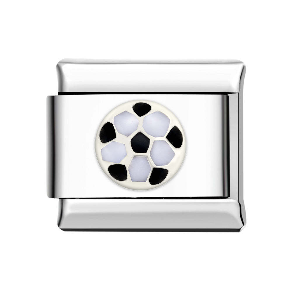 Charm Italiano Mini Balón De Fútbol Para Pulseras Italianas Charm Composable Link - TuNombrecollar