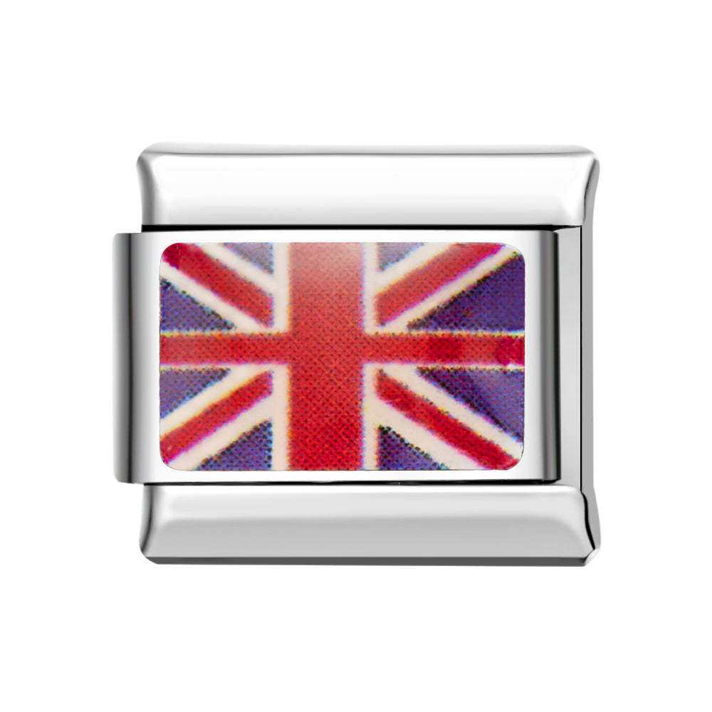 Charm Inglaterra Italiano Para Pulseras Charm Italianas Link Composable - TuNombrecollar