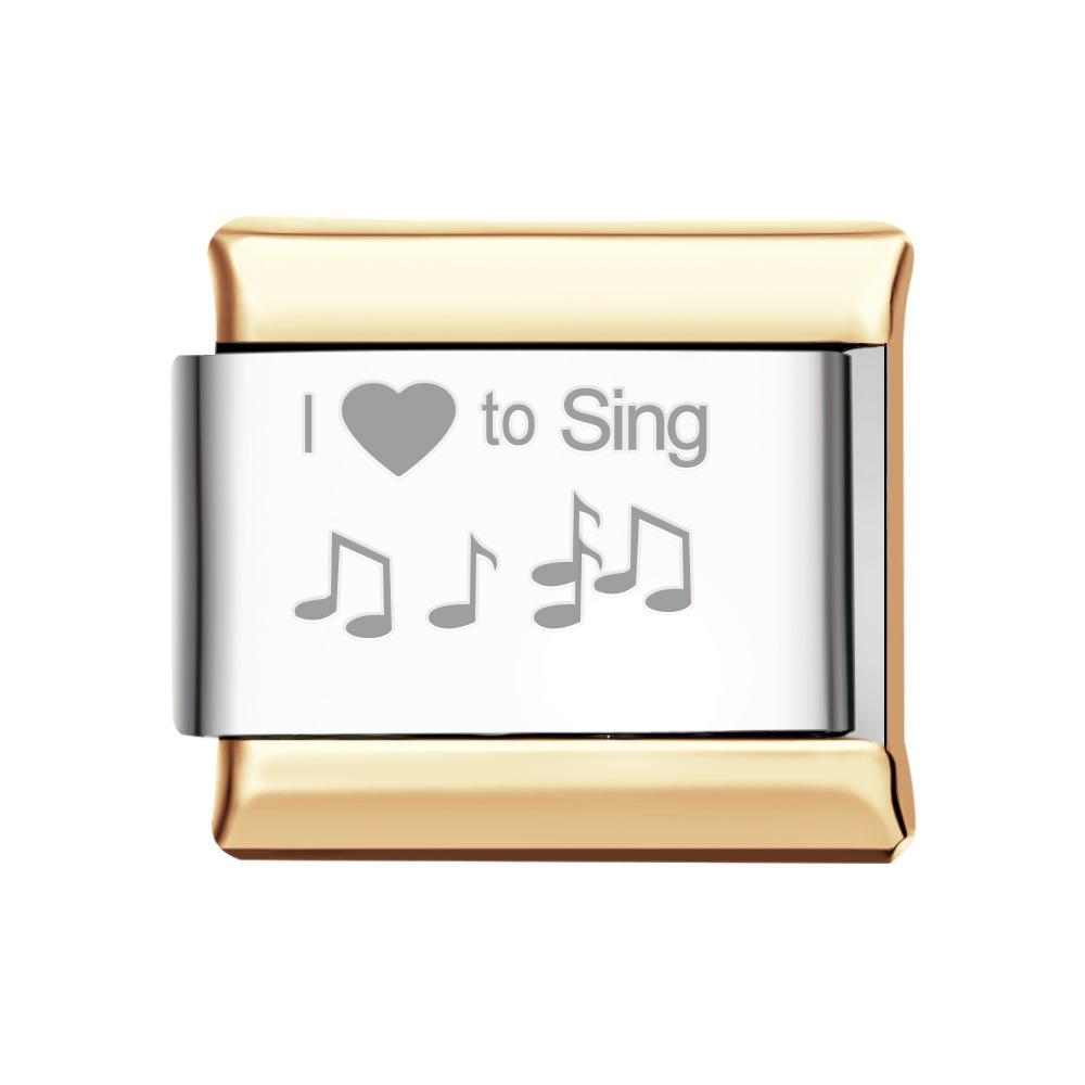 Charm Italiano Me Encanta Cantar Para Pulseras Charm Italianas Link Composable - TuNombrecollar