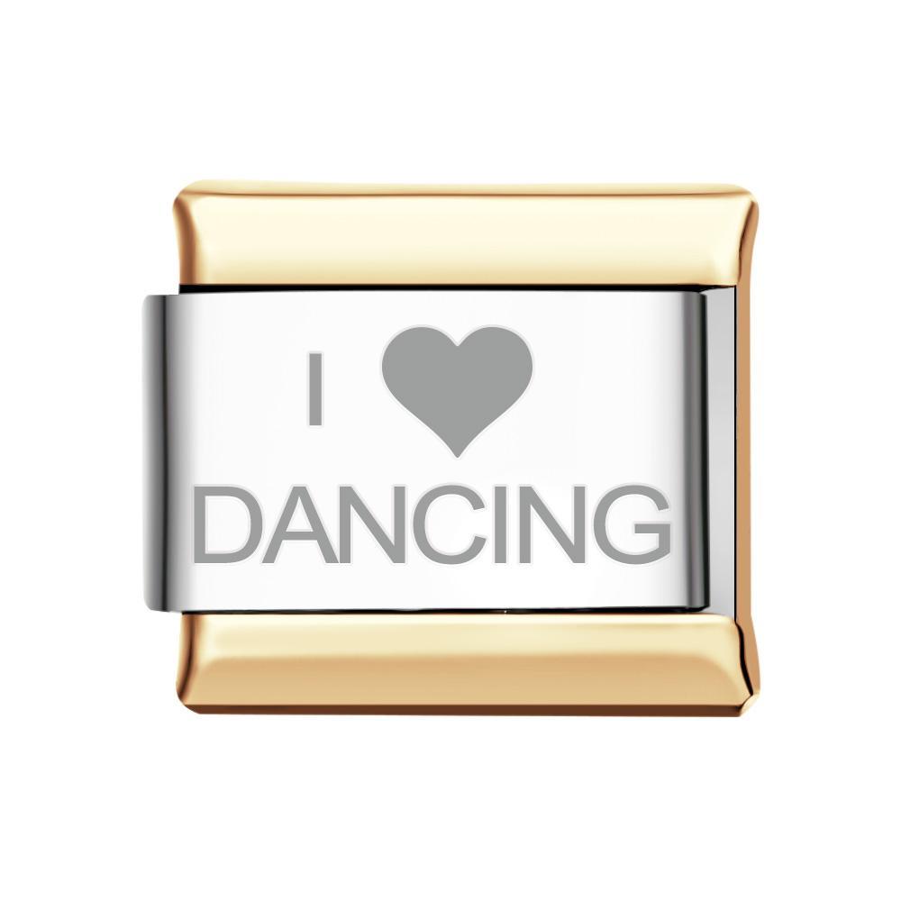 Charm Italiano Me Encanta Bailar Para Pulseras Charm Italianas Link Composable - TuNombrecollar