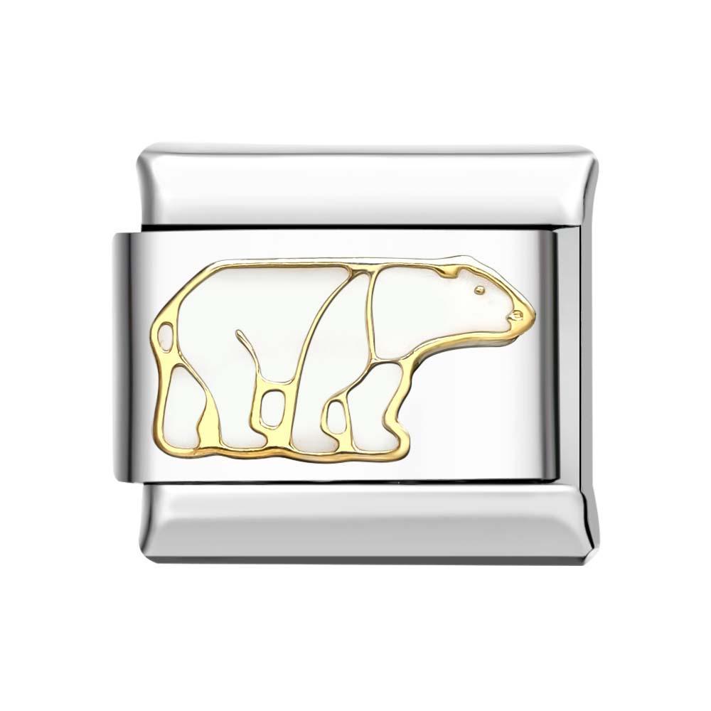 Charm Italiano Oso Polar Para Pulseras Charm Italianas Link Composable - TuNombrecollar